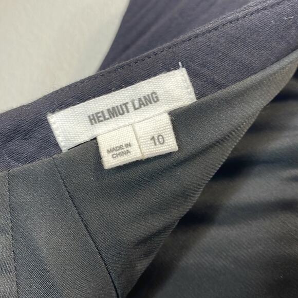 HELMUT LANG Black Structural Casual Shift Dress Size 10 Textured Cotton Dress - Picture 6 of 8